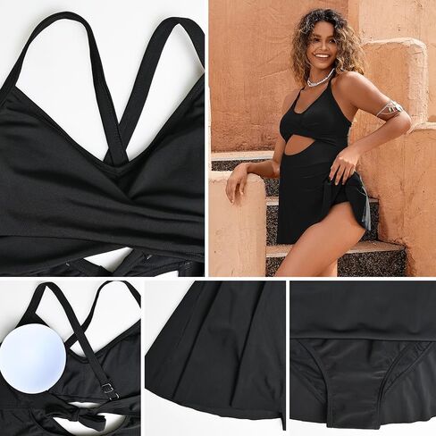 GINKANA Women Maternity Swimsuit One Piece Skirt Cutout Maternity Swimdress Summer Pregnancy Swimming Dress Sunbathing Suits in Saudi Arabia