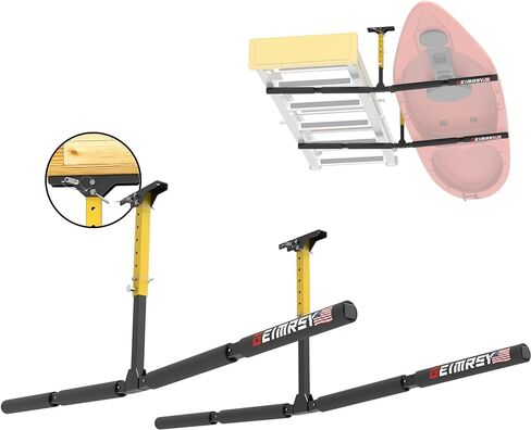 رف تخزين سقف كاياك قابل للتعديل من GanFindX | شديدة التحمل 200 رطل | نظام رف السقف سلم، شماعة جبل المرآب للسلم، لوحة مجداف، SUP، لوح التزلج على الجليد 2 حزمة in Kuwait