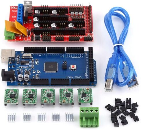 مجموعة الطابعة ثلاثية الأبعاد، وحدة تحكم RAMPS 1.4 للطابعة ثلاثية الأبعاد + MEGA 2560 R3 + A4988 مع مجموعة وصلات كابل USB المبردة، حزمة صغيرة، تكلفة منخفضة in Saudi Arabia