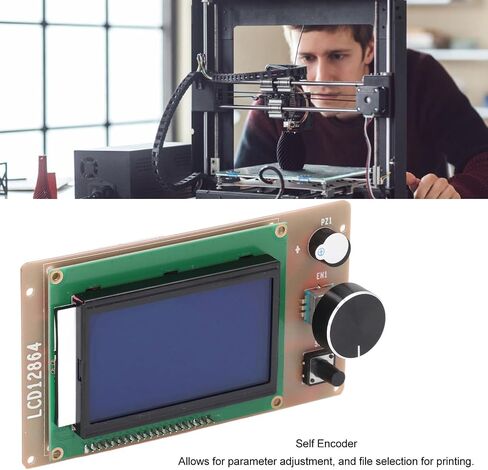 مجموعة أدوات التحكم في الطابعة ثلاثية الأبعاد 12864 شاشة LCD RAMPS1.4 لوحة عرض ذكية للرسومات شاشة بديلة للطابعات ثلاثية الأبعاد مع جهاز تشفير لتعديل المعلمة، واختيار الملف للطباعة in Saudi Arabia