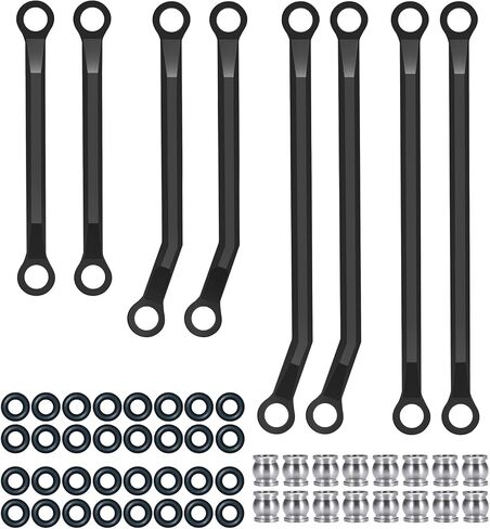 RCHUBAM RC Heightened Links Set Stainless Steel Chassis Link Rod End Kit for TRX4M K10 1/18 RC Crawler Car Upgrade Parts (Black) in Saudi Arabia