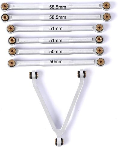 Aluminum Alloy Suspension Rod Links Set for Axial SCX24 C10 1/24 RC Crawler Car Upgrade Parts (Black) in Saudi Arabia