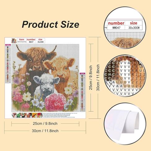 Diamond Painting Kits for Adults Cow, Round Full Drill Diamond Art Kits, 5D DIY Paint with Diamonds Crafts for Home Wall Decoration Gifts 12×12Inch, Animal in Saudi Arabia