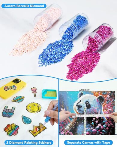 ARTDOT 5D Diamond Art Animals Kits for Adults, Licensed Full Drill Panda Diamond Painting Kits for Beginners, Gifts for Women Men Mom(13.8x19.7 Inches) in Kuwait