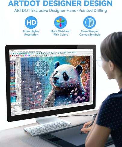 ARTDOT 5D Diamond Art Animals Kits for Adults, Licensed Full Drill Panda Diamond Painting Kits for Beginners, Gifts for Women Men Mom(13.8x19.7 Inches) in Kuwait
