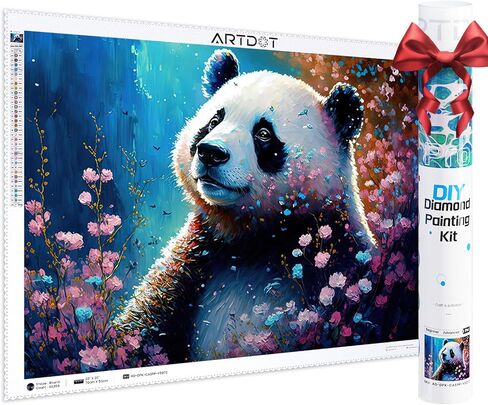 ARTDOT 5D Diamond Art Animals Kits for Adults, Licensed Full Drill Panda Diamond Painting Kits for Beginners, Gifts for Women Men Mom(13.8x19.7 Inches) in Kuwait