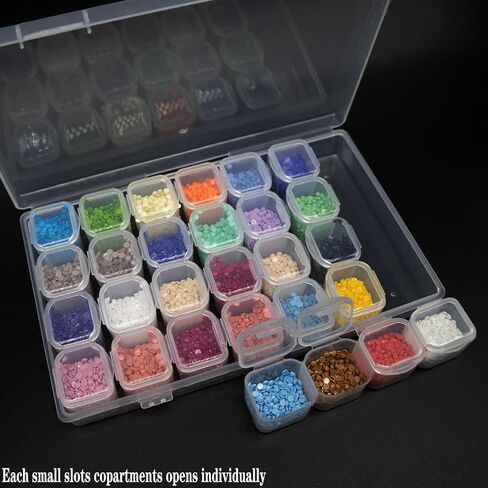 QYING 68PCS 5D Diamond Art Painting Tools and Accessories Kits,with Diamond Art Painting Trays and 28 Girds Storage Box,Diamond Art Pens and Tweezers Glue (Blue) in Saudi Arabia