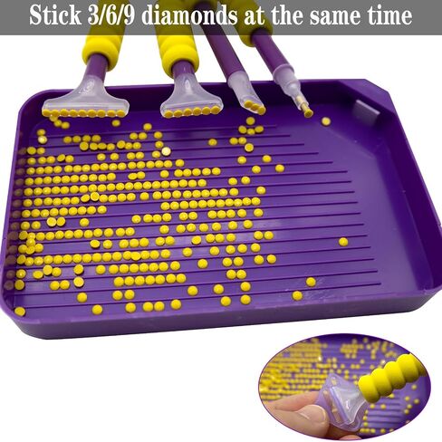 QYING 68PCS 5D Diamond Art Painting Tools and Accessories Kits,with Diamond Art Painting Trays and 28 Girds Storage Box,Diamond Art Pens and Tweezers Glue (Blue) in Saudi Arabia
