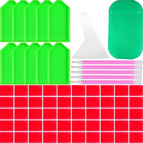 QYING 68PCS 5D Diamond Art Painting Tools and Accessories Kits,with Diamond Art Painting Trays and 28 Girds Storage Box,Diamond Art Pens and Tweezers Glue (Blue) in Saudi Arabia