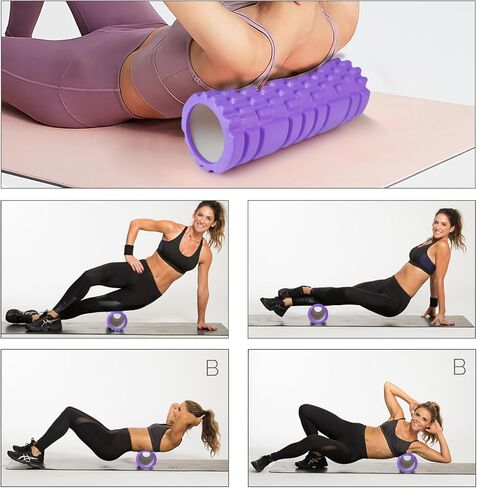 Foam Roller High Density Exercise Roller for Deep Tissue Muscle Massage, Patented Muscle Massage and Myofascial Trigger Point Release, Muscle Roller for Fitness, Yoga and Pilates - Orange in Kuwait