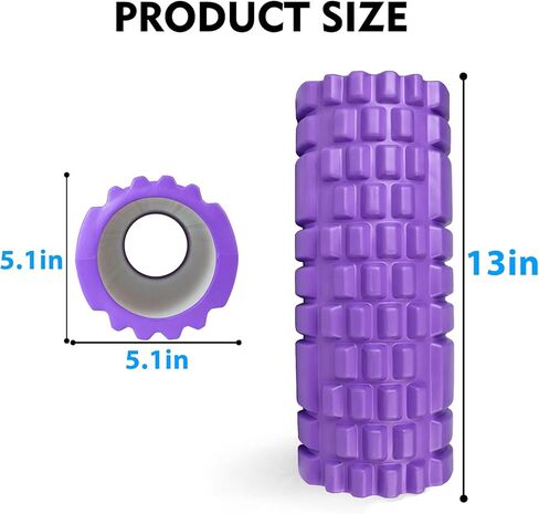 Foam Roller High Density Exercise Roller for Deep Tissue Muscle Massage, Patented Muscle Massage and Myofascial Trigger Point Release, Muscle Roller for Fitness, Yoga and Pilates - Orange in Kuwait
