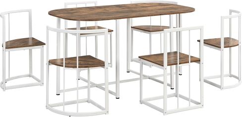 مجموعة طاولة طعام مدمجة تتسع لـ 6 أشخاص، سطح طاولة وكراسي من الرخام الصناعي، ومقاعد على شكل مثلث، ومساند ظهر شبه دائرية، وأثاث مطبخ حديث لزاوية الإفطار مكون من 7 قطع لحجرة طعام صغيرة، ومساحة صغيرة in Kuwait