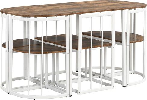 مجموعة طاولة طعام مدمجة تتسع لـ 6 أشخاص، سطح طاولة وكراسي من الرخام الصناعي، ومقاعد على شكل مثلث، ومساند ظهر شبه دائرية، وأثاث مطبخ حديث لزاوية الإفطار مكون من 7 قطع لحجرة طعام صغيرة، ومساحة صغيرة in Kuwait