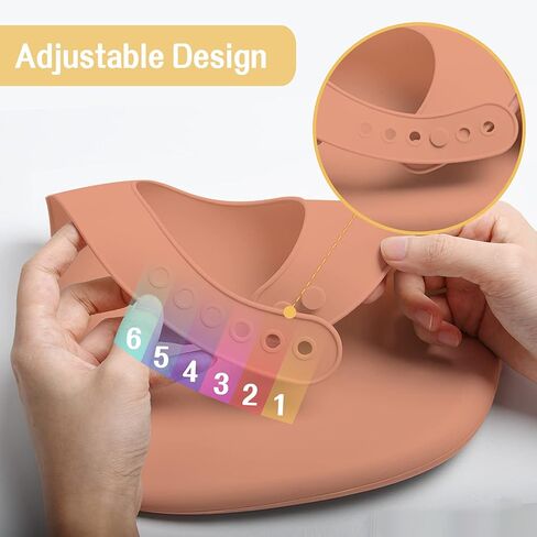 مرايل سيليكون، مرايل ناعمة مقاومة للماء للرضع والأطفال الصغار، مرايل أطفال قابلة للتعديل لتناول الطعام من عمر 6 إلى 27 شهرًا، عبوتان مريلة أطفال من السيليكون المقاوم للبقع in Kuwait