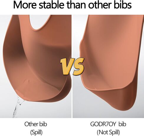 مرايل سيليكون، مرايل ناعمة مقاومة للماء للرضع والأطفال الصغار، مرايل أطفال قابلة للتعديل لتناول الطعام من عمر 6 إلى 27 شهرًا، عبوتان مريلة أطفال من السيليكون المقاوم للبقع in Kuwait