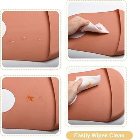 مرايل سيليكون، مرايل ناعمة مقاومة للماء للرضع والأطفال الصغار، مرايل أطفال قابلة للتعديل لتناول الطعام من عمر 6 إلى 27 شهرًا، عبوتان مريلة أطفال من السيليكون المقاوم للبقع in Kuwait