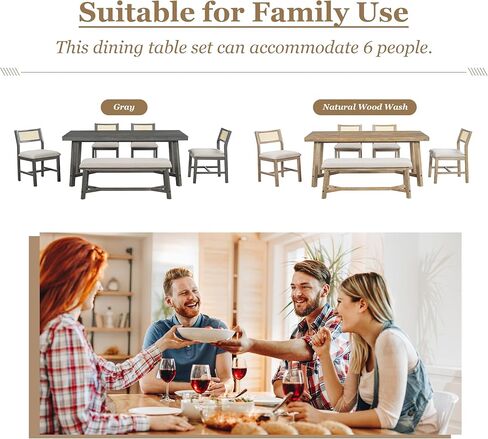 طقم طاولة مستديرة ريترو مكون من 5 قطع و4 كراسي مسند ظهر منجدة من الخيزران لغرفة الطعام والمطبخ، بني فاتح in Kuwait