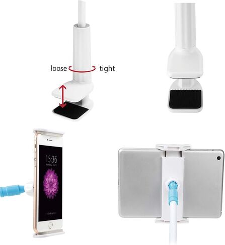 Phone Holder,gooseneck Phone Holder,360° Rotate Support Rod One-Hand Adjustable Cell Phone Holder,for Desk Headboard Nightstand. (Black) in Kuwait