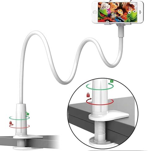 Phone Holder,gooseneck Phone Holder,360° Rotate Support Rod One-Hand Adjustable Cell Phone Holder,for Desk Headboard Nightstand. (Black) in Kuwait