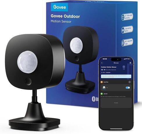 مستشعر حركة Govee خارجي، مستشعر حركة لأضواء Govee WiFi، يدعم تأثيرات الإضاءة DIY، التحكم بالبلوتوث عبر التطبيق، يعمل بالبطارية، تركيب لاسلكي، مؤقت، وحساسية قابلة للتعديل in Kuwait