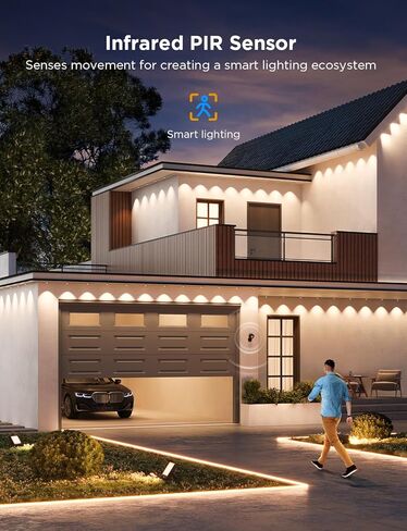 مستشعر حركة Govee خارجي، مستشعر حركة لأضواء Govee WiFi، يدعم تأثيرات الإضاءة DIY، التحكم بالبلوتوث عبر التطبيق، يعمل بالبطارية، تركيب لاسلكي، مؤقت، وحساسية قابلة للتعديل in Kuwait
