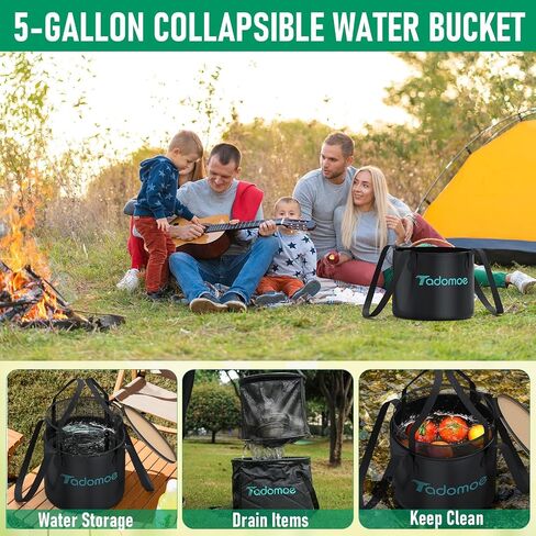 Portable Camping Shower,Portable Shower Heads & Camping Shower Pump with 5-Gallon Collapsible Water Bag for Camp Shower,USB Rechargeable Portable Shower for Outdoor Shower,Beach Trip,Camping in Saudi Arabia