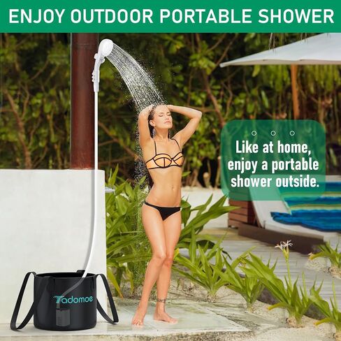 Portable Camping Shower,Portable Shower Heads & Camping Shower Pump with 5-Gallon Collapsible Water Bag for Camp Shower,USB Rechargeable Portable Shower for Outdoor Shower,Beach Trip,Camping in Saudi Arabia