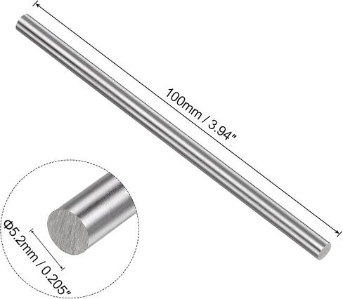 uxcell 2pcs Round Steel Metal Rods, 7.5mm x 100mm High Speed Steel (HSS) Lathe Bar Stock Tool, for Shaft Gear Drill Lathes Boring Machine Turning Miniature DIY Craft, 2pcs in Saudi Arabia