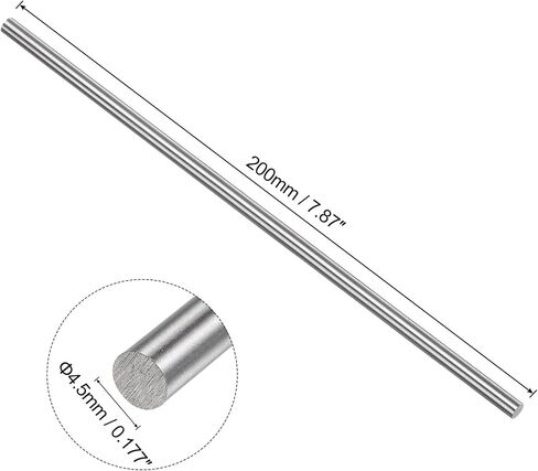 uxcell 2pcs Round Steel Metal Rods, 7.5mm x 100mm High Speed Steel (HSS) Lathe Bar Stock Tool, for Shaft Gear Drill Lathes Boring Machine Turning Miniature DIY Craft, 2pcs in Saudi Arabia