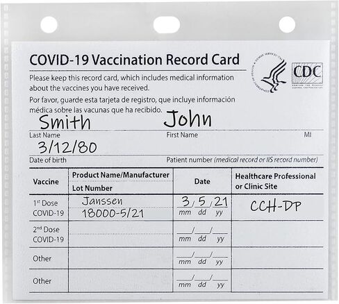 C-Line COVID-19 Vaccine Card Holder, Clear, 4" x 3", 5/PK (19105) in Kuwait