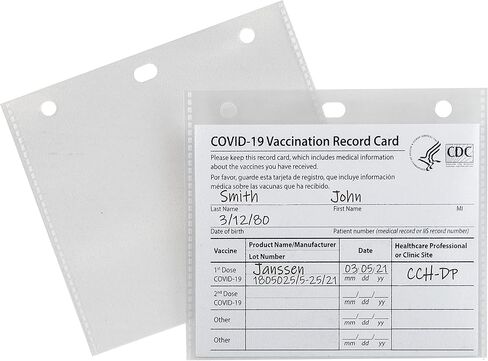 C-Line COVID-19 Vaccine Card Holder, Clear, 4" x 3", 5/PK (19105) in Kuwait