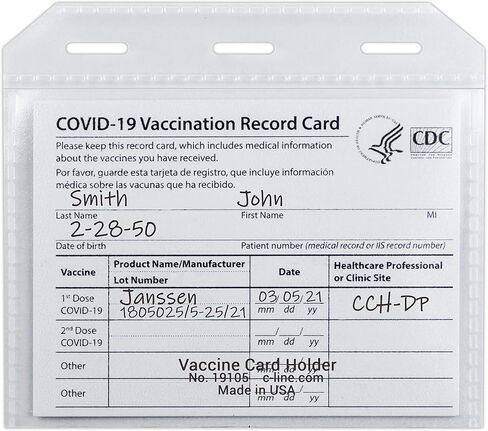 C-Line COVID-19 Vaccine Card Holder, Clear, 4" x 3", 5/PK (19105) in Saudi Arabia
