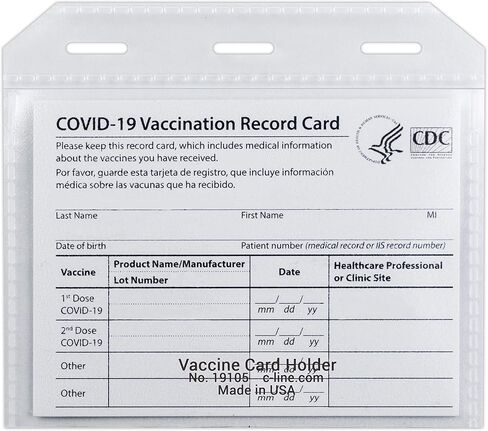 C-Line COVID-19 Vaccine Card Holder, Clear, 4" x 3", 5/PK (19105) in Saudi Arabia