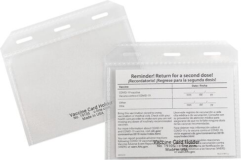 C-Line COVID-19 Vaccine Card Holder, Clear, 4" x 3", 5/PK (19105) in Saudi Arabia