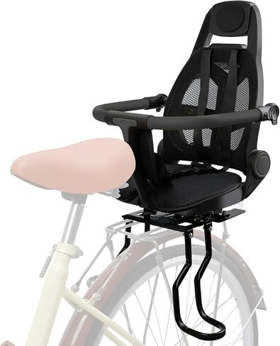 Rear Child Bike Seat, Adjustable Backrest Rear Bike Seat, Foldable and Rotatable Rear Mounted Child Bike Seat, New Comfortable Child Rear Seat, Suitable for Most Bicycle Rear Frames; in Kuwait