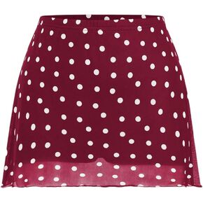 Verdusa Women's Y2K Vintage Polka Dots Mini Virts Mesh A Line Short Skirt in Kuwait