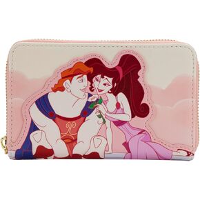 محفظة Loungefly DISNEY HERCULES الذكرى السنوية الخامسة والعشرين MEG & HERC بسحاب حول المحفظة in Saudi Arabia
