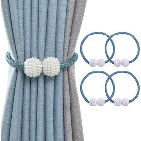 6 Pack Magnetic Curtain Tiebacks,Decorative Curtain Tiebacks Buckles Holdbacks for Home Bedroom Office Curtain Decor (White) in Saudi Arabia