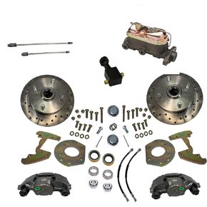 1964-66 Mustang 6 Cylinder Front Disc Brake Kit for 14-Inch- 4 lug Wheels, non power Dual Bowl Manual brakes, master cylinder only in Saudi Arabia