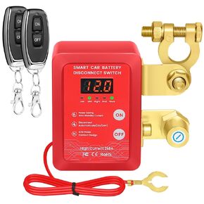 مفتاح فصل البطارية عن بعد 12 فولت 240 أمبير - مفتاح قتل مضاد للسرقة للسيارة/الشاحنة/RV مع شاشة عرض جهد LED وتيار الاستعداد 0.001 أمبير in Kuwait