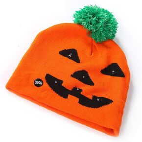 Halloween Beanie Knit Pumpkin Hat Winter Warmer Crochet Ski Cap Orange in Kuwait