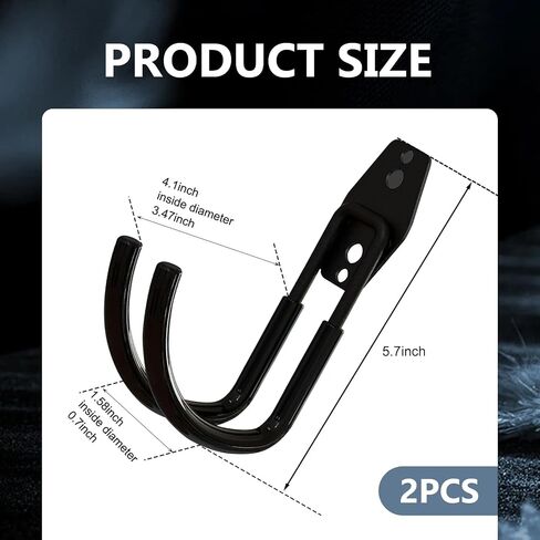 Downhill 2 PCS EV Charger Holder, EV Charger Charger Holder Wall Bending Hooks, Charging Cable Organizer, Steel Heavy J-Hook, Universal Electric Vehicle Charger Hanging Accessories (Black) in Saudi Arabia