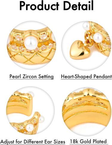 18k Gold Plated Pearl Ear Cuff in Saudi Arabia