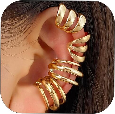 Gold Ear Cuff Earrings For Women Dainty Cubic Zirconia Ear Cuff Non Pierced Ears Clip On Cartilage Earring Fashion Jewelry Set For Women in Kuwait