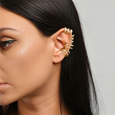 Gold Ear Cuff Earrings For Women Dainty Cubic Zirconia Ear Cuff Non Pierced Ears Clip On Cartilage Earring Fashion Jewelry Set For Women in Kuwait