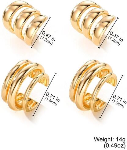 Gold Ear Cuff Earrings For Women Dainty Cubic Zirconia Ear Cuff Non Pierced Ears Clip On Cartilage Earring Fashion Jewelry Set For Women in Kuwait