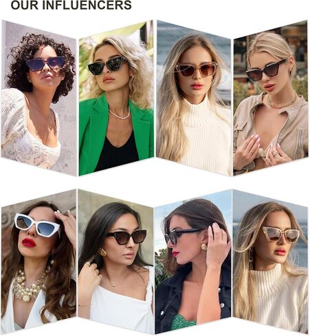 SOJOS Square Cat Eye Polarized Sunglasses for Women Retro Classic Vintage Trendy Cateye Shades Sunnies Gafas de sole SJ2235 in Saudi Arabia