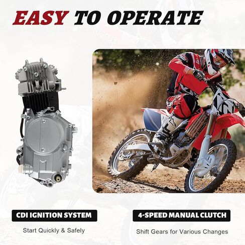 125cc 4 Stroke Engine Motor, Single Cylinder Air Cooling 4-Speed Motorcycle Engine, Kick Start Motor with CDI Ignition System and Manual Clutch for HONDA CRF50 CRF70 XR50 XR70 Z50 in Saudi Arabia