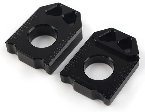 Lirun 2PCS CNC Motorcycle Rear Axle Blocks Chain Adjuster for Suzuki DRZ400SM 2004 2005 2006 2007 2008 2009 2010-2015, Black in Saudi Arabia