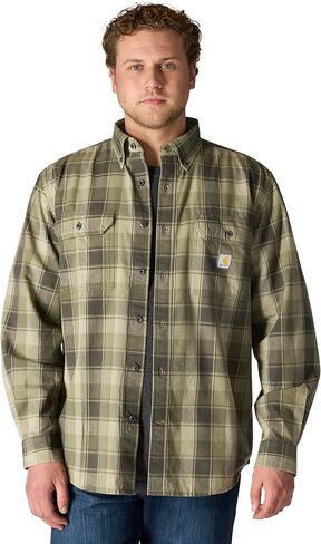 قميص Carhartt رجالي فضفاض متوسط ​​الوزن منقوش بأكمام طويلة من Chambray in Saudi Arabia
